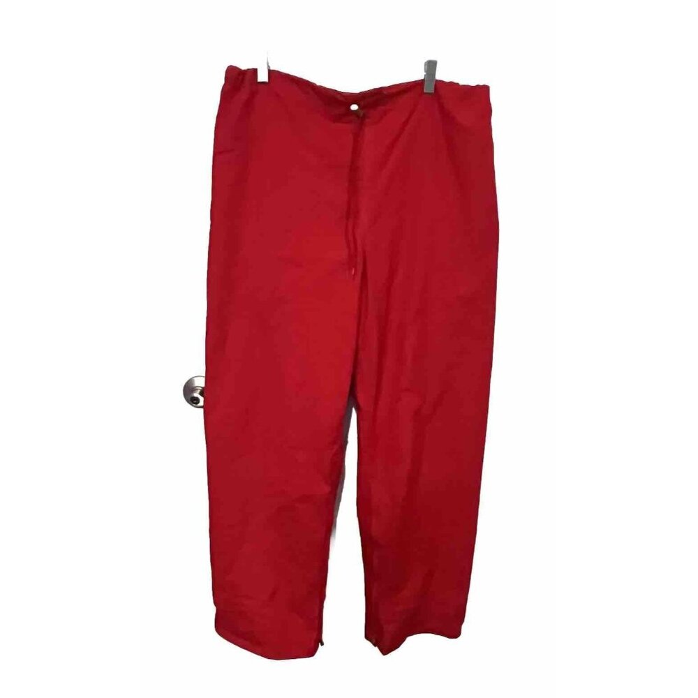 10X Goretex Rainwear Pants Mens Sz L 36-38 Red Cinch Waist Zip Leg Inseam 30”